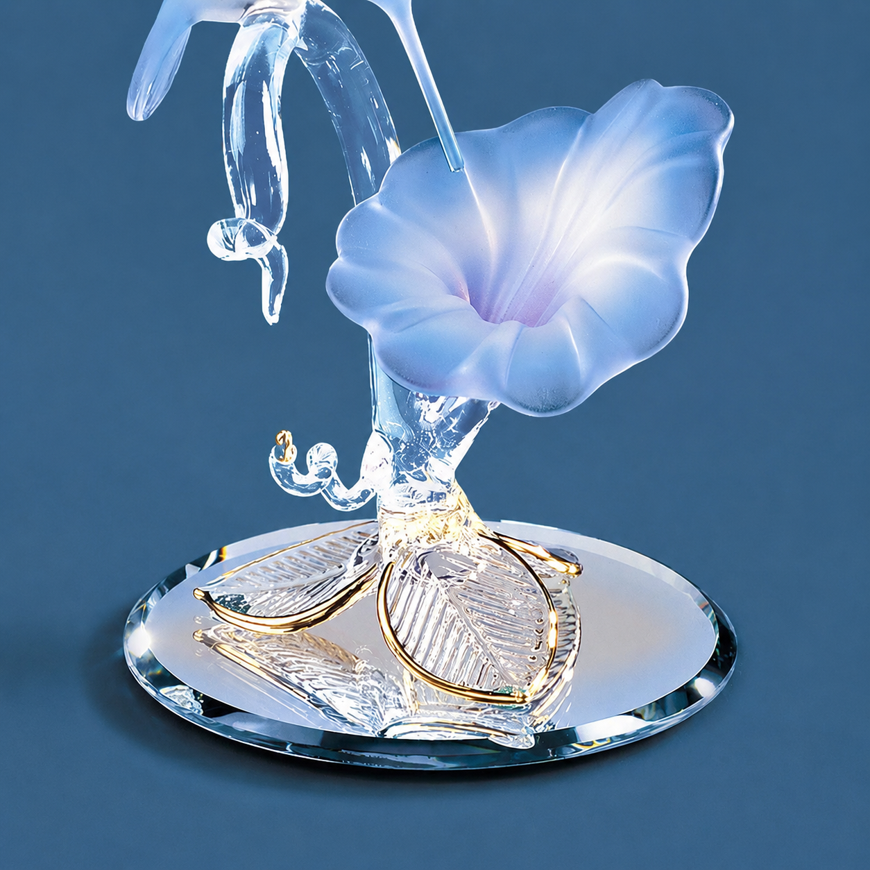 Hummingbird with Blue Flower