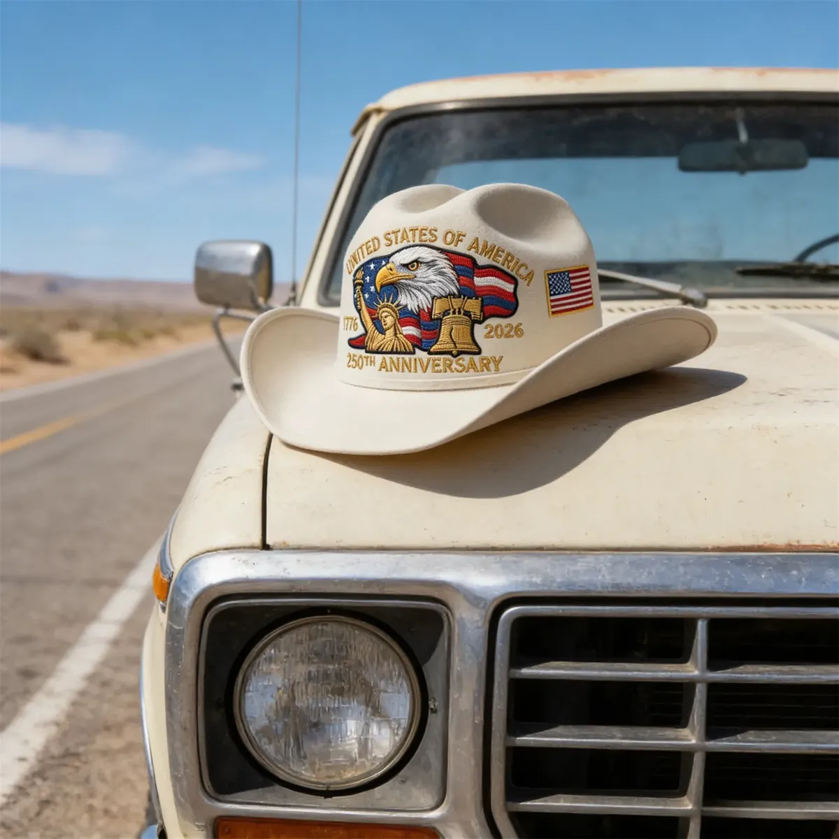 Patriotic 250th Anniversary Cowboy Hat for USA Celebration