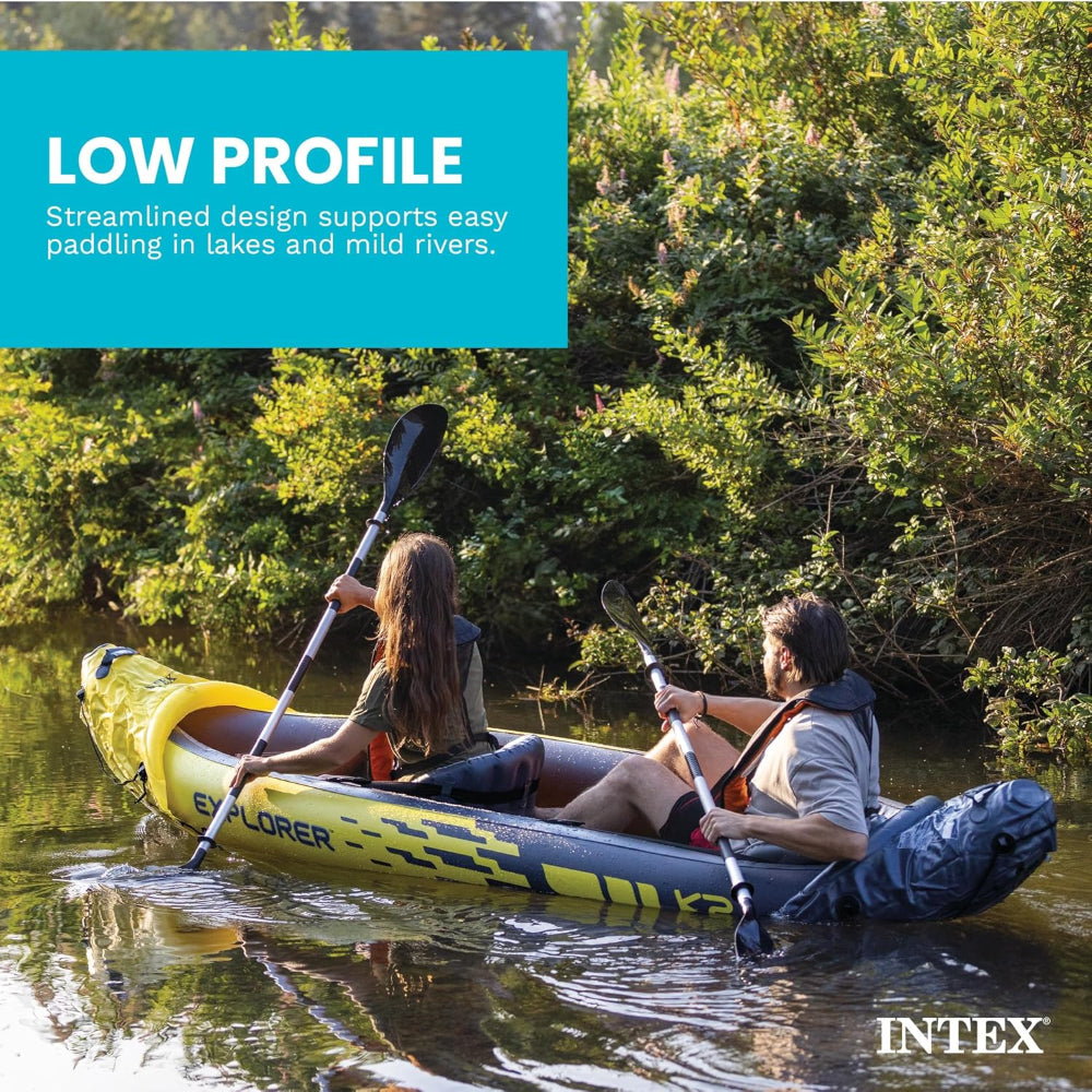 Inflatable Kayak Set with Aluminum Oars, Pump, Adjustable Seats & 400lb Capacity