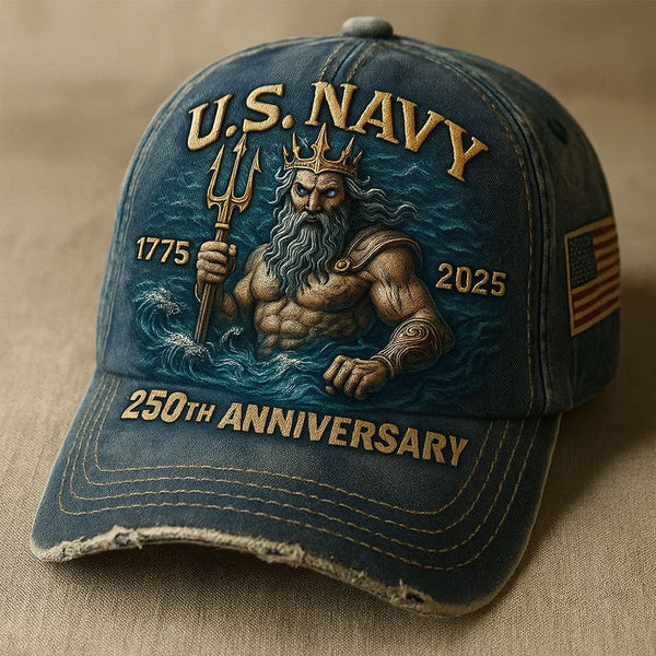 US Navy 250 Years - Heritage Embroidered Cap Series - Navy Hats for Men