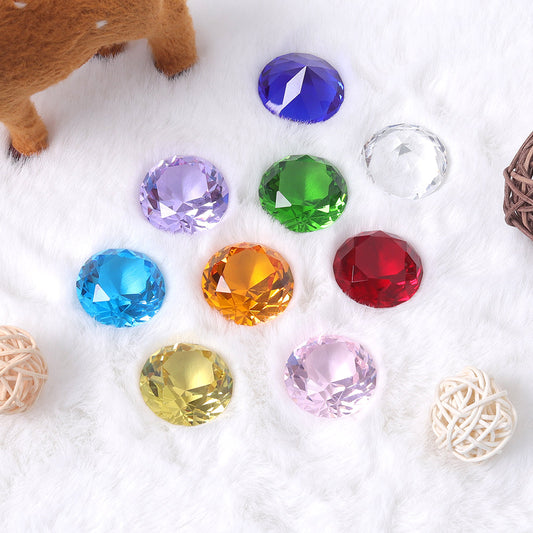 8 Pieces Multicolor Diamond Shaped Crystal Gems for Kids