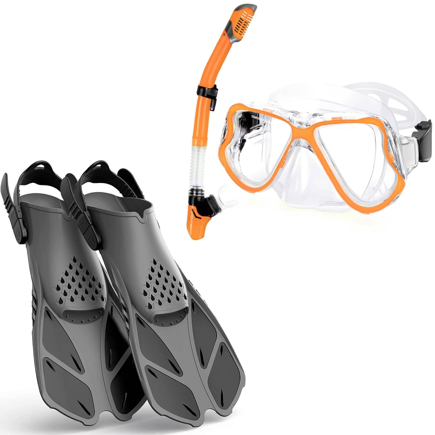 Adults Mask Fins Snorkel Set Beginner-Friendly Snorkeling Gear