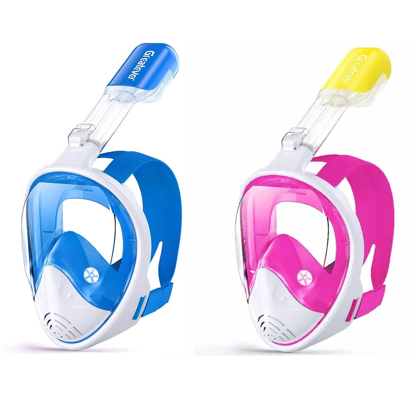 Adults Full Face Mask | Anti Fog & Anti Leak Snorkel Mask - 2 Pcs