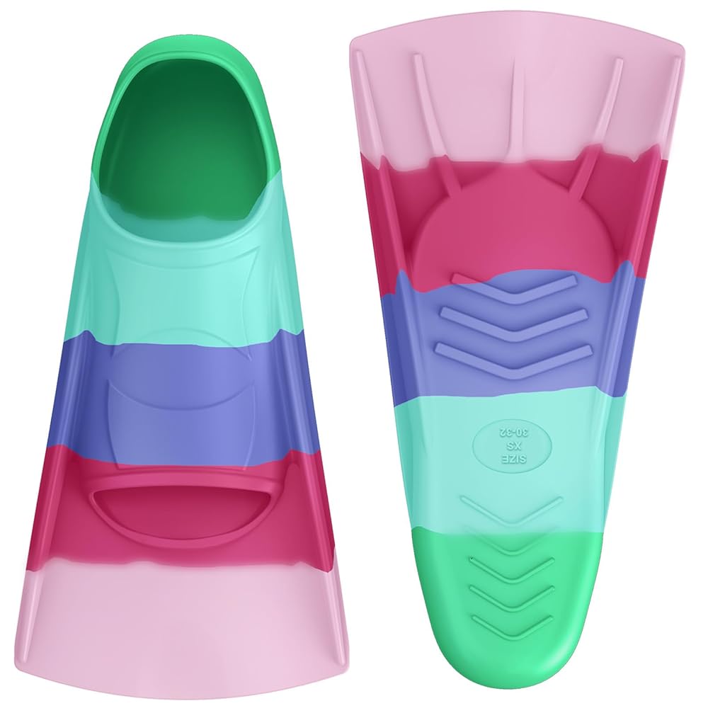 Kids Swim Training Fins for Lap Swimming | Mixed Colors & Eye-Catching