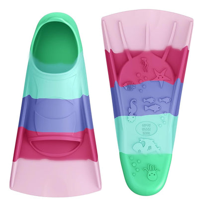 Kids Swim Training Fins for Lap Swimming | Mixed Colors & Eye-Catching