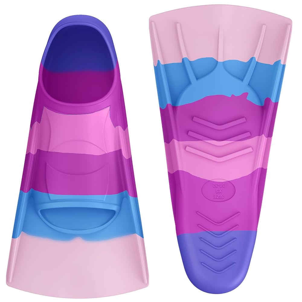 Kids Swim Training Fins for Lap Swimming | Mixed Colors & Eye-Catching