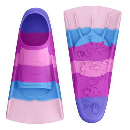 Kids Swim Training Fins for Lap Swimming | Mixed Colors & Eye-Catching