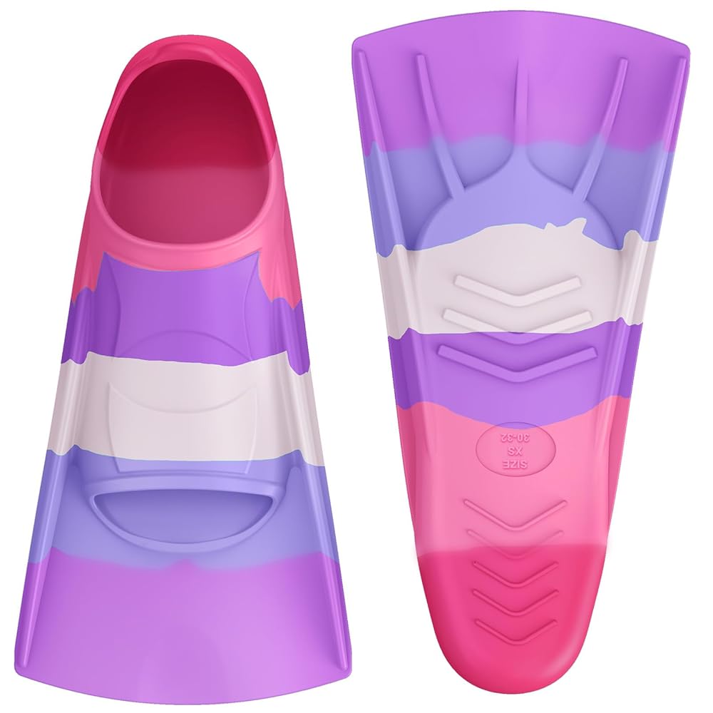 Kids Swim Training Fins for Lap Swimming | Mixed Colors & Eye-Catching