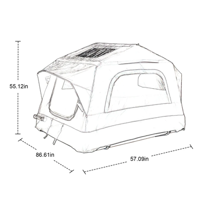 Quick-Setup 2-Person Camping Tent with Electric Pump, Inflatable Rooftop Tent for Car & SUV, 86.5″ L x 57″ W x 52.5″ H