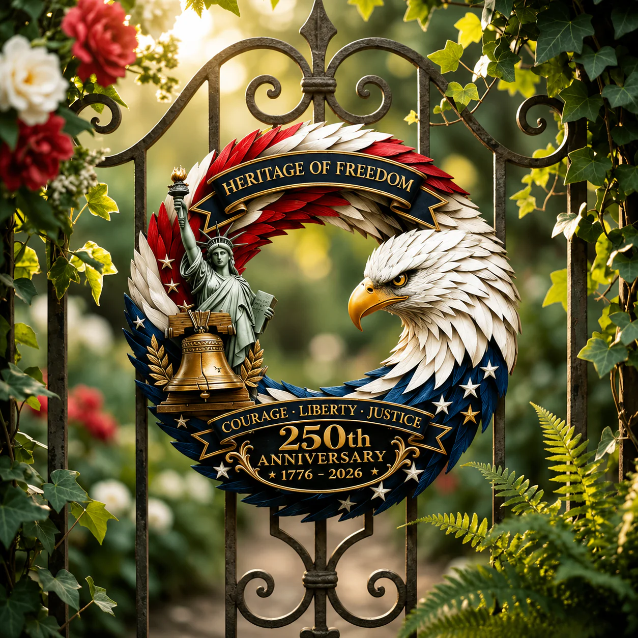 United States Of America 250th Anniversary - Personalized Wooden Sign, 250th Anniversary Gifts