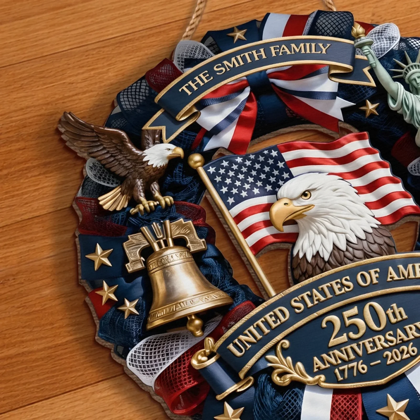 United States Of America 250th Anniversary - Personalized Wooden Sign, 250th Anniversary Gifts