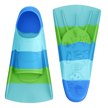 Kids Swim Training Fins for Lap Swimming | Mixed Colors & Eye-Catching