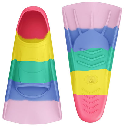 Kids Swim Training Fins for Lap Swimming | Mixed Colors & Eye-Catching