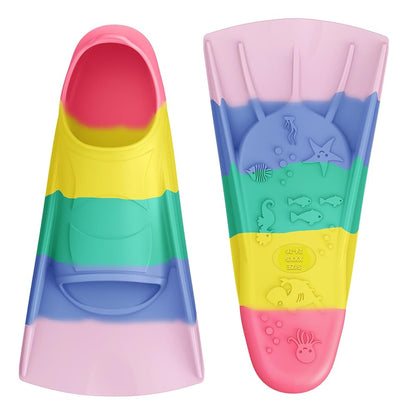 Kids Swim Training Fins for Lap Swimming | Mixed Colors & Eye-Catching