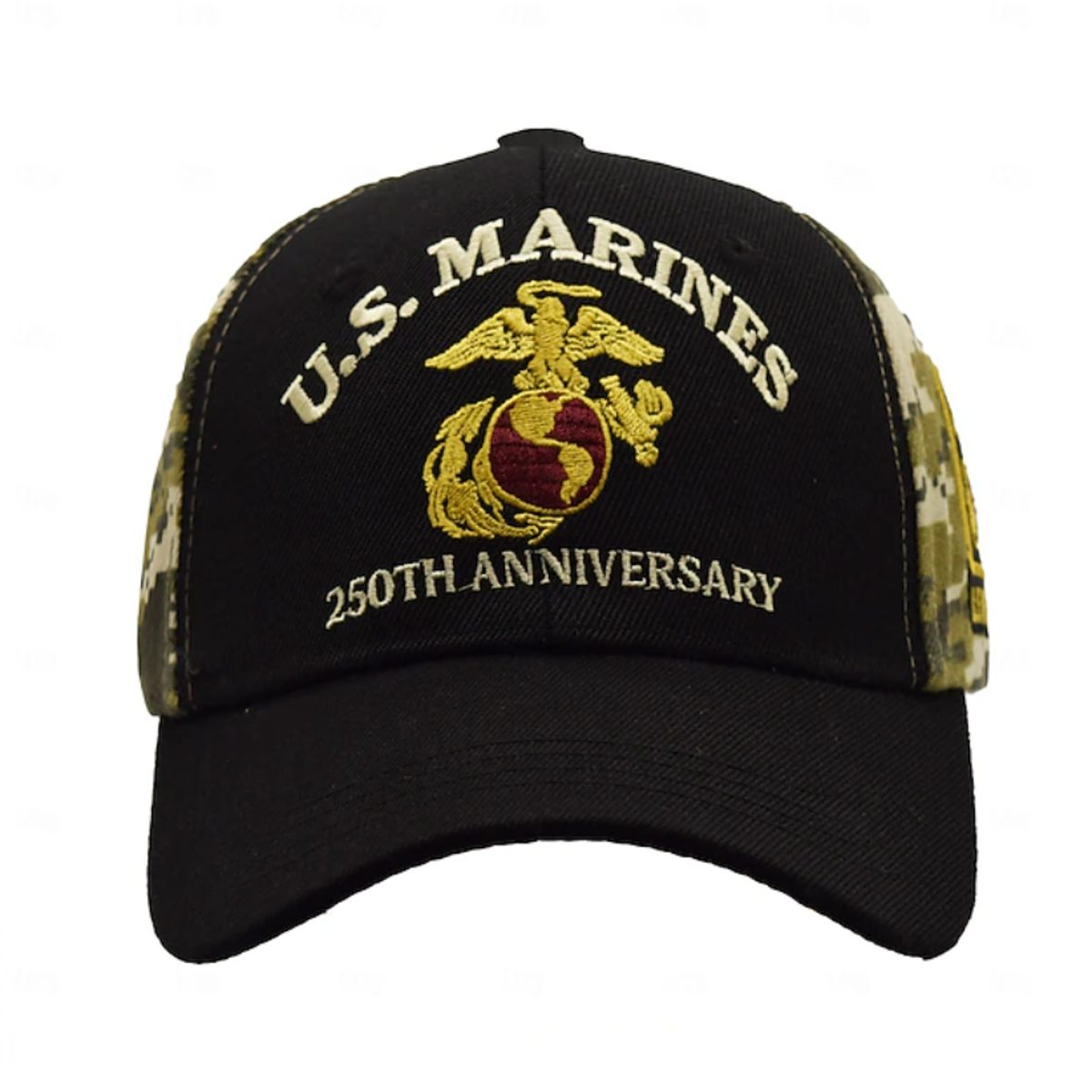 U.S. Marines 250th Anniversary Embroidered Camo Hat – Adjustable