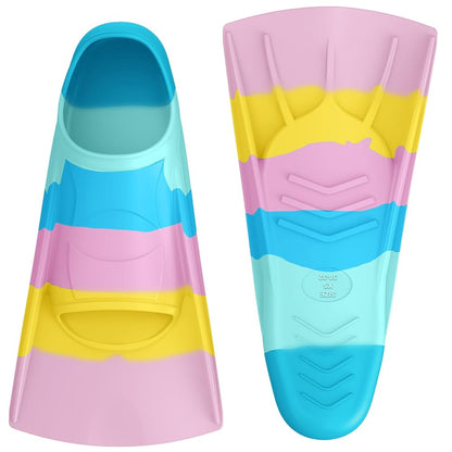 Kids Swim Training Fins for Lap Swimming | Mixed Colors & Eye-Catching