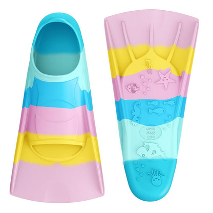 Kids Swim Training Fins for Lap Swimming | Mixed Colors & Eye-Catching
