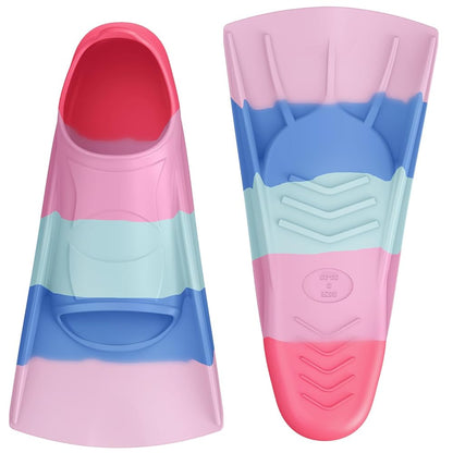 Kids Swim Training Fins for Lap Swimming | Mixed Colors & Eye-Catching