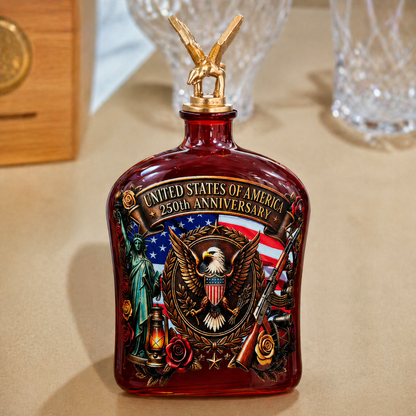 Patriotic Whiskey Glass,250TH Anniversary U.S.A. Commemorative Whiskey Bottle