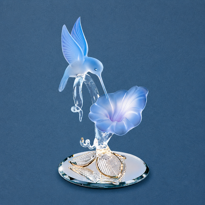 Hummingbird with Blue Flower