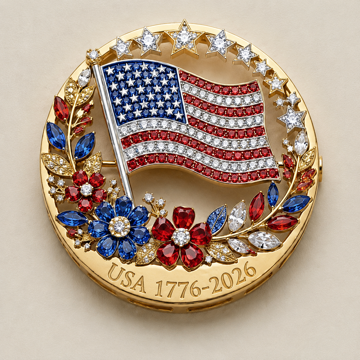 US 250th Anniversary Enamel Brooch Pin