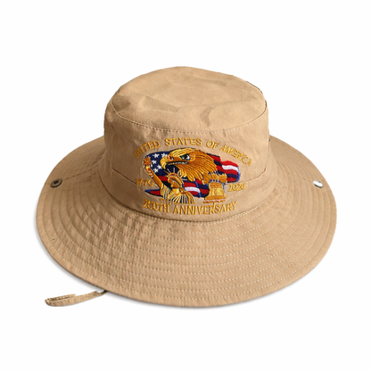 U.S. 250th Anniversary Embroidered Bucket Hat, Foldable Patriotic Sun Hat