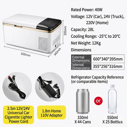 Car & Home Dual-Use Compressor Refrigerator – -20°C Portable Fridge Freezer | Traverseon