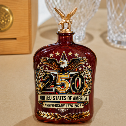 Patriotic Whiskey Glass,250TH Anniversary U.S.A. Commemorative Whiskey Bottle