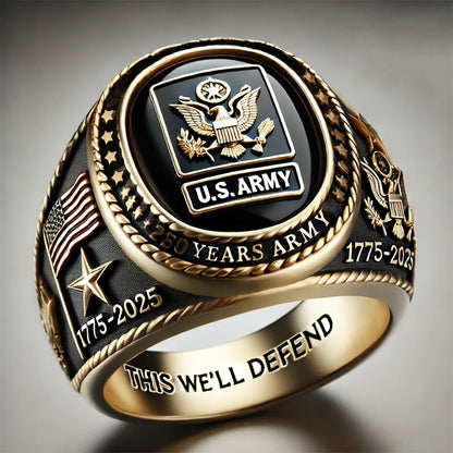 250th Anniversary Military Commemorative Ring-Adjustable Open Ring