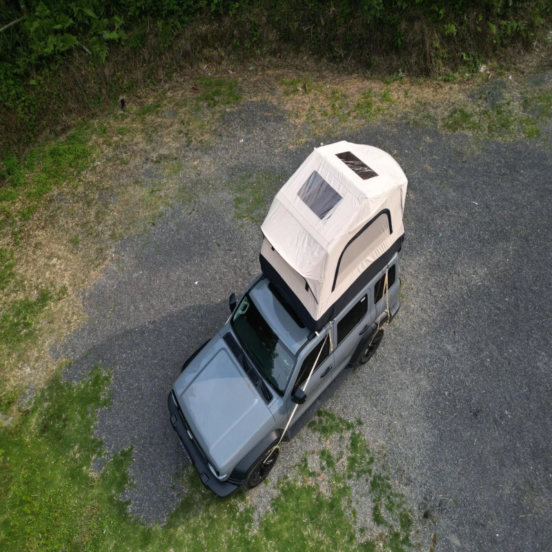 Quick-Setup 2-Person Camping Tent with Electric Pump, Inflatable Rooftop Tent for Car & SUV, 86.5″ L x 57″ W x 52.5″ H