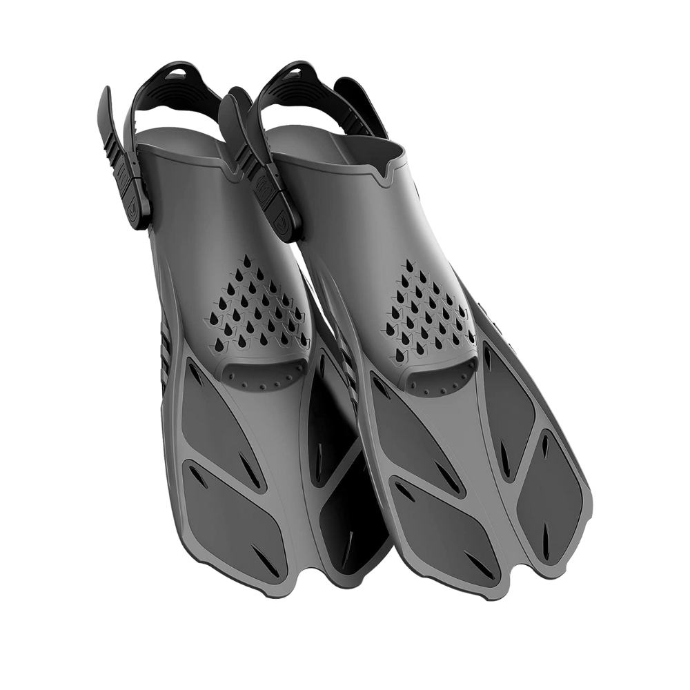 Adults Snorkel Fins | Adjustable Buckles Open Heel Swim Flippers