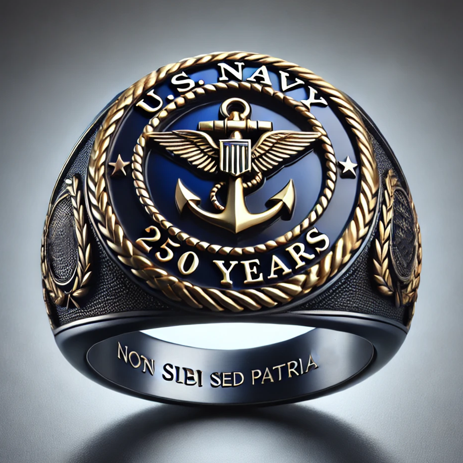 250th Anniversary Military Commemorative Ring-Adjustable Open Ring