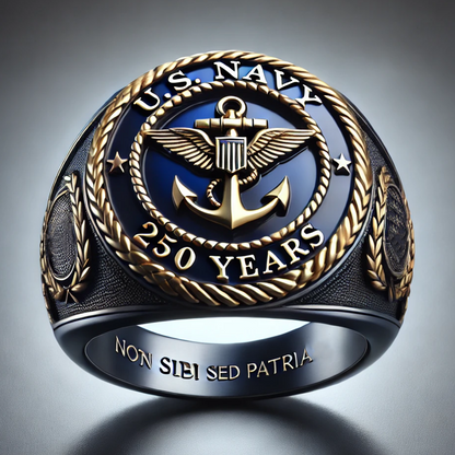 250th Anniversary Military Commemorative Ring-Adjustable Open Ring