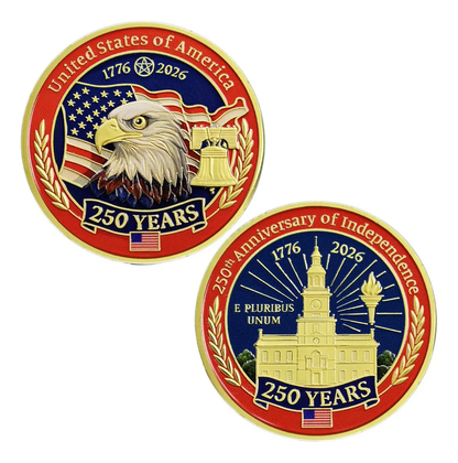 Gold Plated 250th Anniversary USA Commemorative Medal