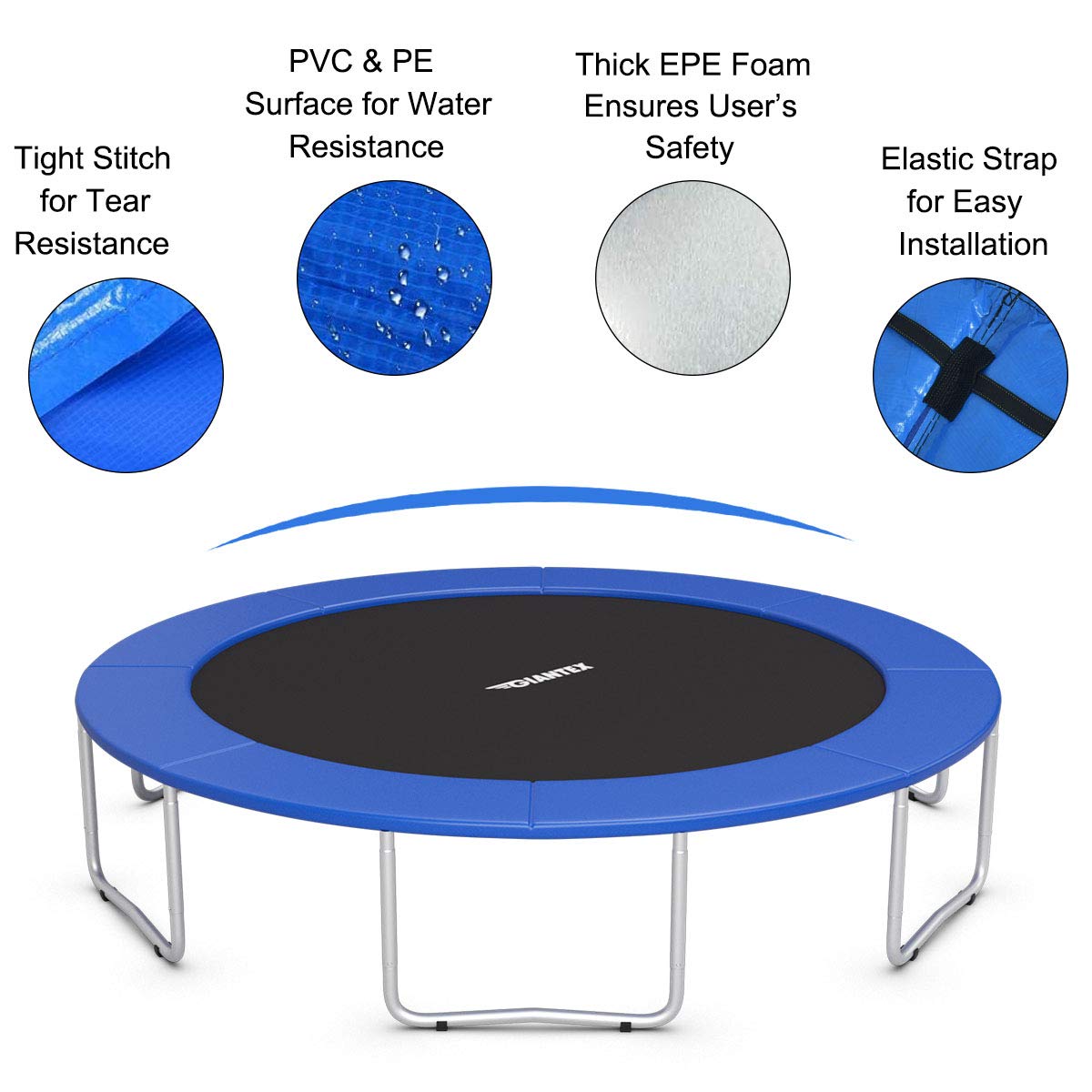Trampoline Pad, 8ft 10ft 12ft 14ft 15ft 16ft Trampoline Replacement Safety Pad