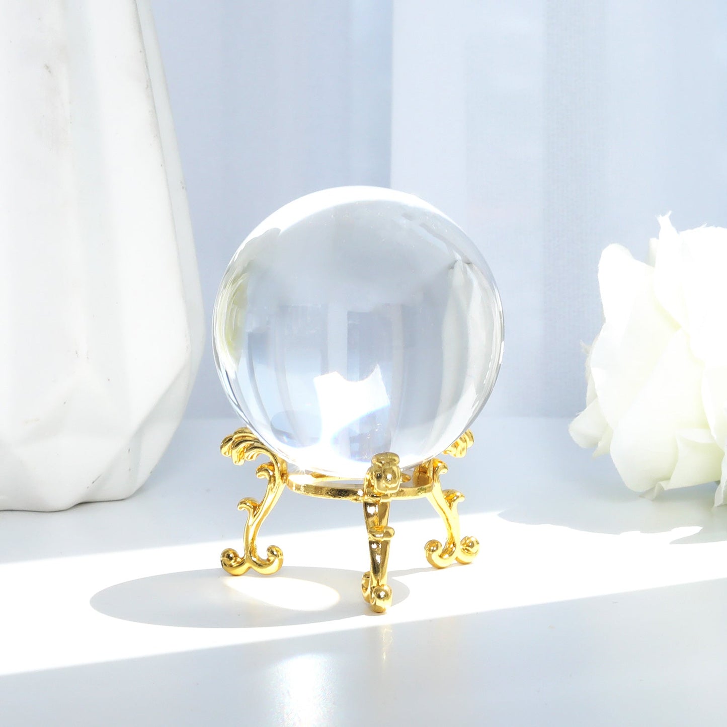 60mm Clear Crystal Sphere with Golden Stand