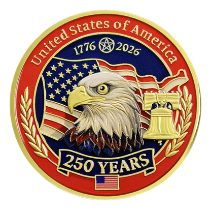 Gold Plated 250th Anniversary USA Commemorative Medal