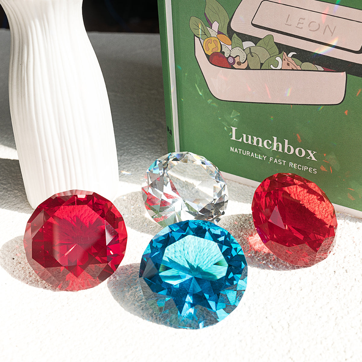Aqua Blue Diamond Shaped Crystal Centerpiece (50mm/60mm)