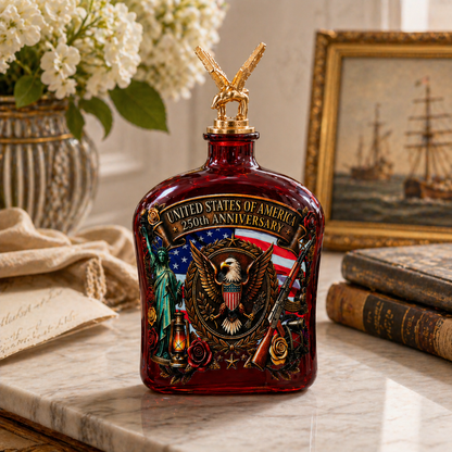 Patriotic Whiskey Glass,250TH Anniversary U.S.A. Commemorative Whiskey Bottle