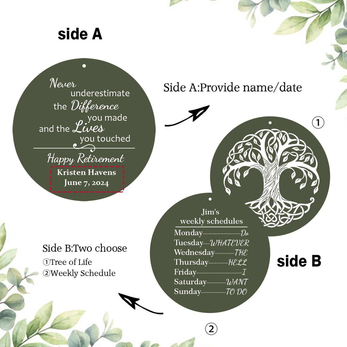 Astarin Personalized Wind Chimes for Retirement,Happy Retirement WindChimes Gifts-011-Produced in USA