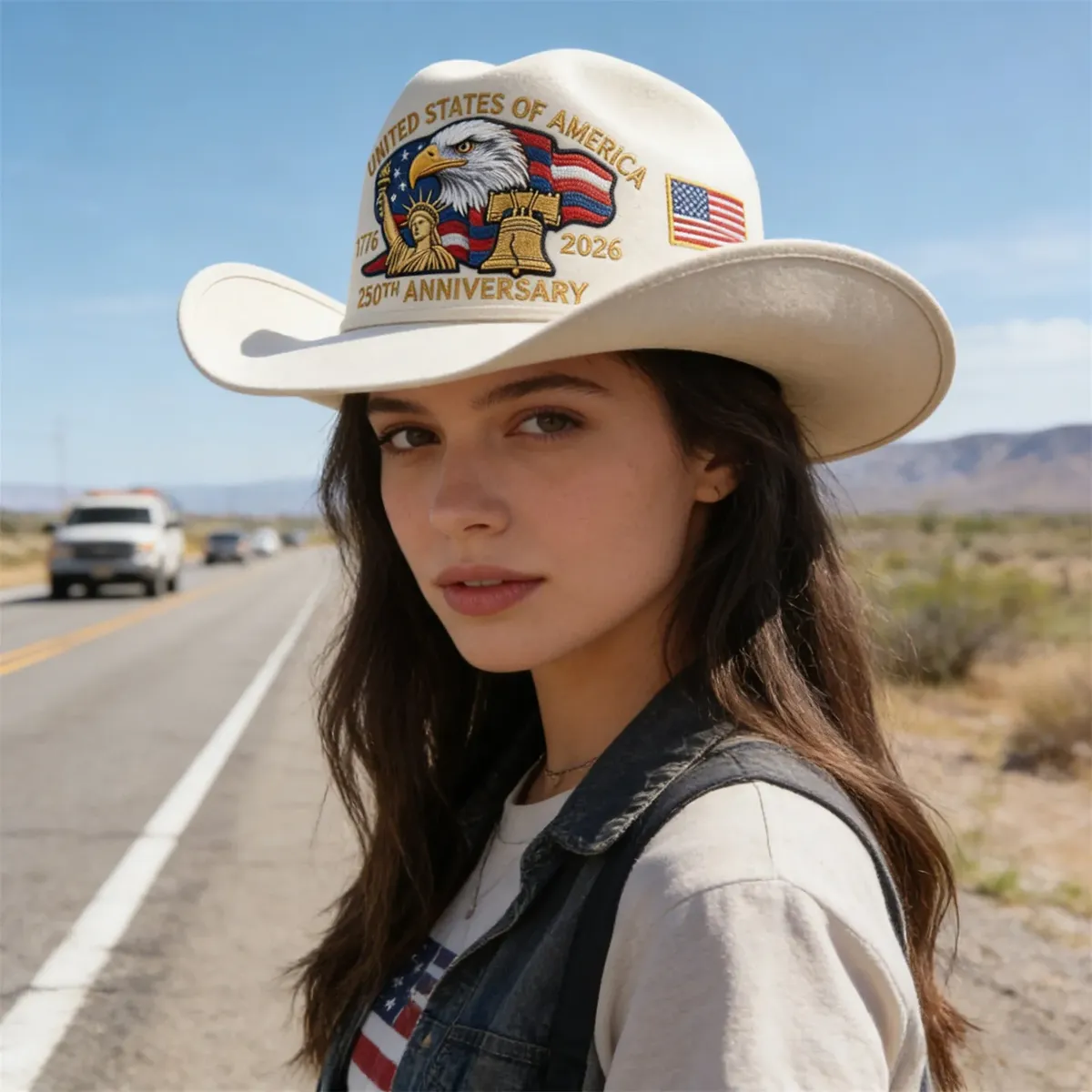 Patriotic 250th Anniversary Cowboy Hat for USA Celebration