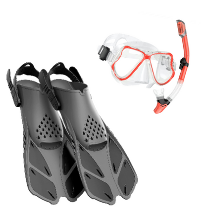 Adults Mask Fins Snorkel Set Beginner-Friendly Snorkeling Gear