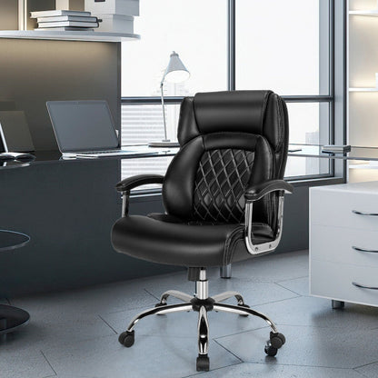 500LBS Big and Tall Office Chair Height Adjustable Executive Computer Chair with Padded Armrest and Rocking Backrest