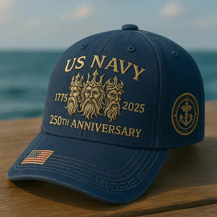 US Navy 250 Years - Heritage Embroidered Cap Series - Navy Hats for Men