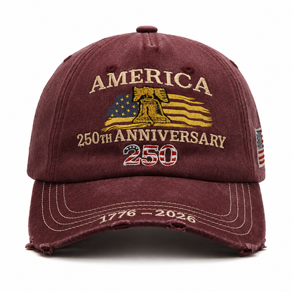 United States 250th Anniversary Embroidered Patriotic Cap for Independence Day