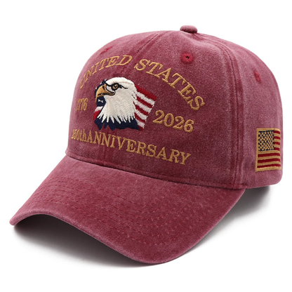 Exclusive USA 250th Anniversary Eagle Cap (1776–2026) — Embroidered