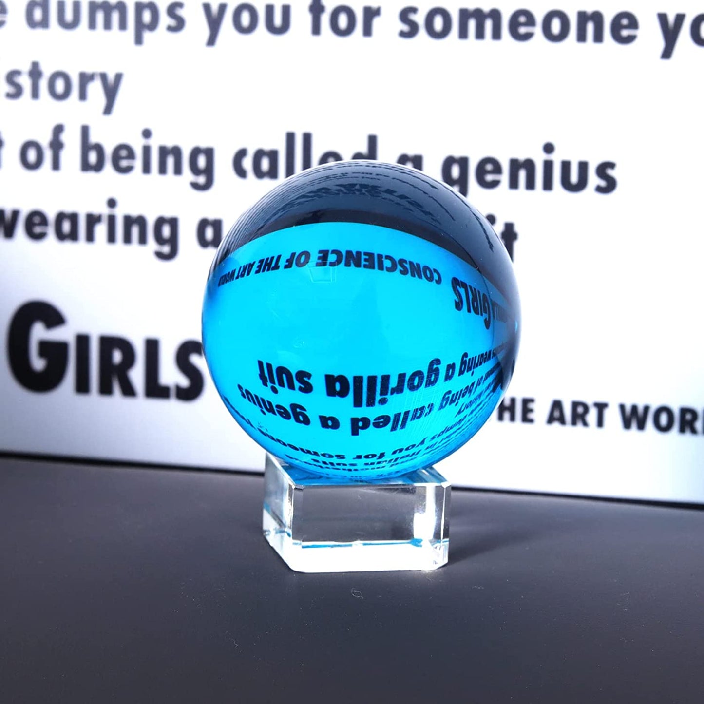 Aqua Blue Decorative Crystal Ball with Stand (40mm/50mm/60mm)