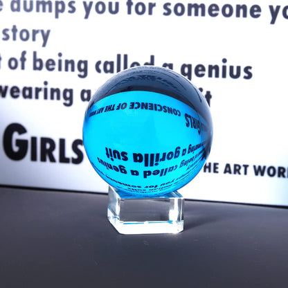 Aqua Blue Decorative Crystal Ball with Stand (40mm/50mm/60mm)