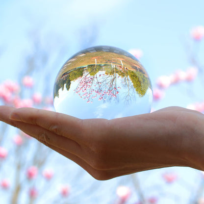 Clear Crystal Sphere with Stand for Home Decor (40mm/50mm/60mm)