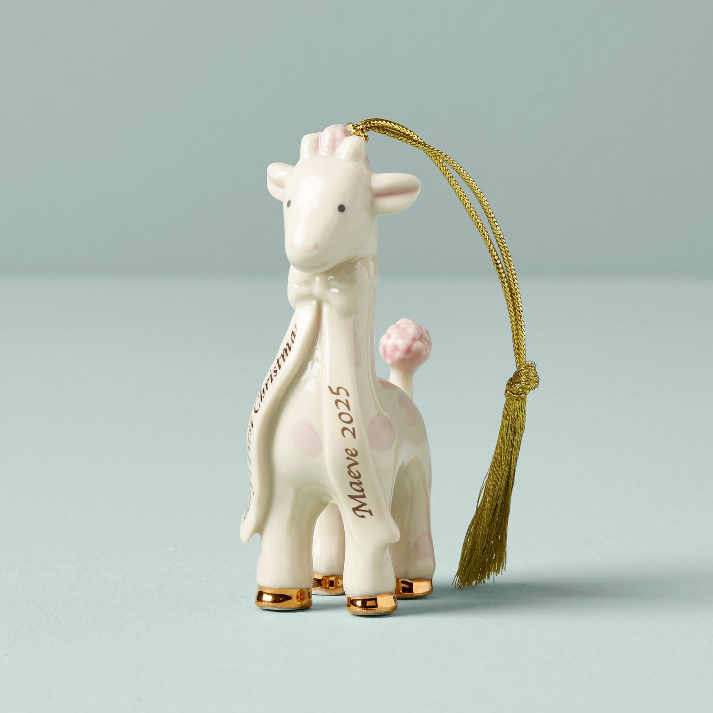 Personalized Baby's Pink Giraffe Ornament
